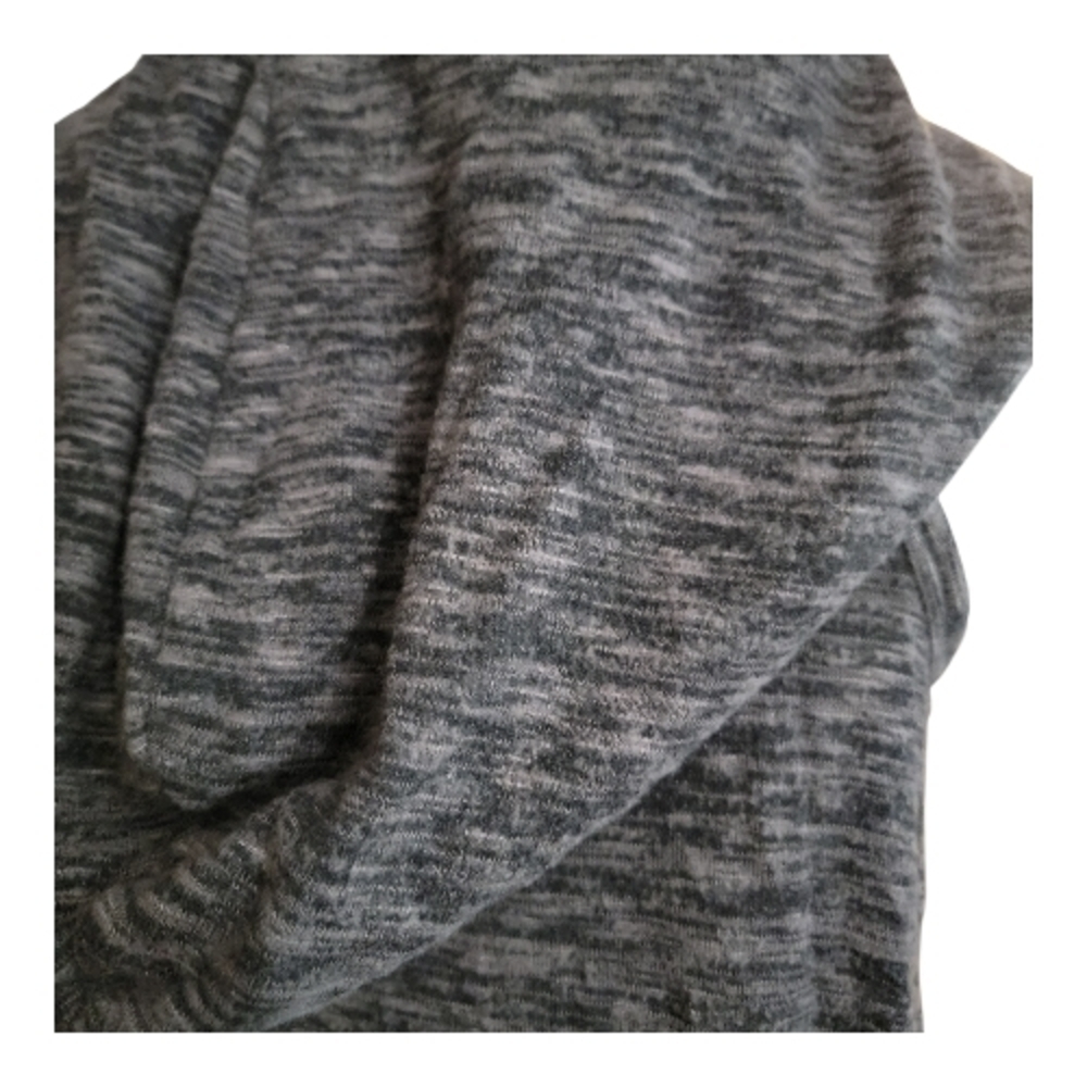 Splendid Sleeveless Draped Knit Long Vest W Hood in green/grey, Medium - Picture 4 of 7